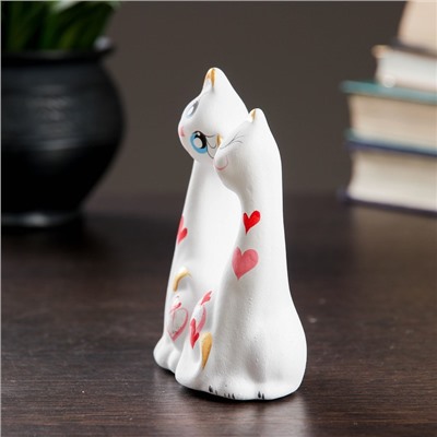Фигурка керамика «Коты влюбленные», белые, 5×9×11 см