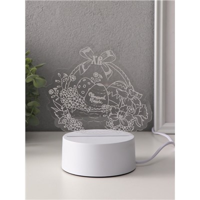 Светильник 3D RISALUX «Пасхальная корзинка», LED-ночник, RGB, от сети, 9.5×17×16.3 см