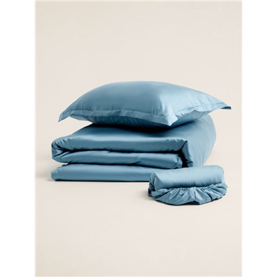 Пододеяльник 1.5-спальный SL Home, 150×220 см, серо-голубой, тенсель