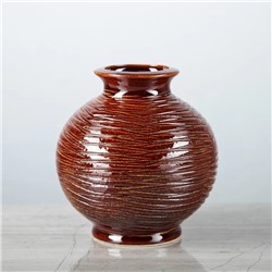 Ваза "Шарик" коричневая, 13 см