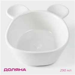 Конфетница Доляна «Мишка Отто», 290 мл, 15×12×5 см, доломит, белая