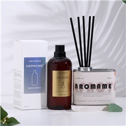 Набор диффузор ароматический Aromame, французская лаванда, 500 мл, прямоугольная банка