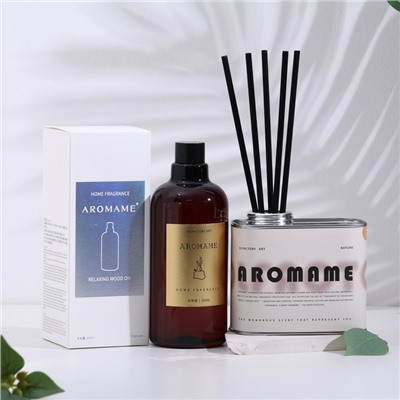 Набор диффузор ароматический Aromame, французская лаванда, 500 мл, прямоугольная банка