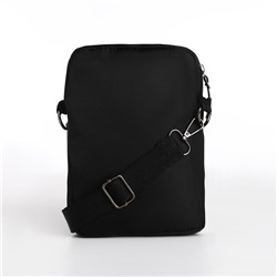 Сумка молодёжная на длинном ремне Black is my happy color, 20×15×3 см, отдел на молнии, чёрная