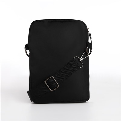 Сумка молодёжная на длинном ремне Black is my happy color, 20×15×3 см, отдел на молнии, чёрная