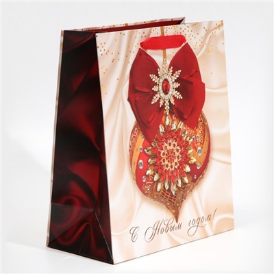 Пакет подарочный новогодний ламинированный «С Новым годом», ML 23×27×11.5 см