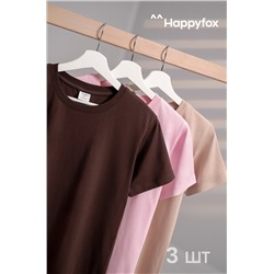 Женская базовая футболка из хлопка 3 шт. Happyfox