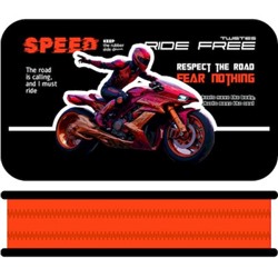 Пенал 4-х ств. 190х105 мм ПО-090 "КРАСНЫЙ ГОНЩИК" большой, тканевый торец Пчелка