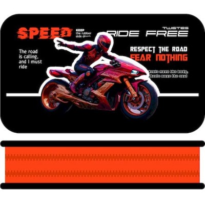 Пенал 4-х ств. 190х105 мм ПО-090 "КРАСНЫЙ ГОНЩИК" большой, тканевый торец Пчелка