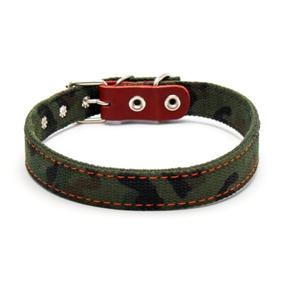 Ошейник брезентовый двухслойный «Камуфляж», 54×2.5 см, ОШ 35-45 см