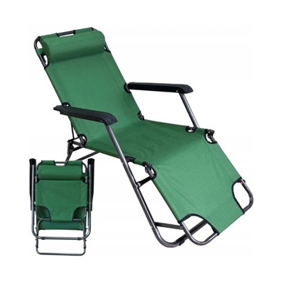 Кресло-шезлонг 153х60х78 зеленый / VT-530 / уп 4