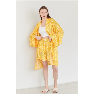 Костюм женский  SET057/02/Желтый, белый