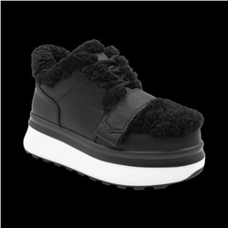 Ботинки на меху из натуральной кожи ZD8 черные