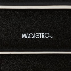 Блюдо Magistro Pietra lunare для подачи, 25×12 см, фарфор, цвет чёрный