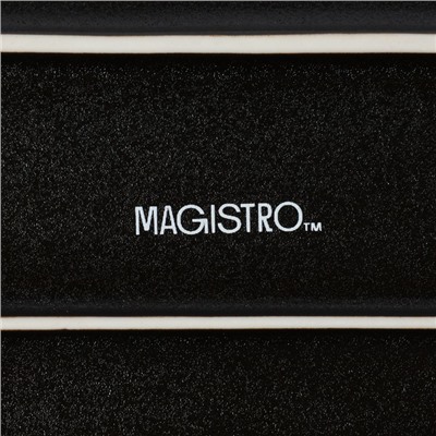 Блюдо Magistro Pietra lunare для подачи, 25×12 см, фарфор, цвет чёрный
