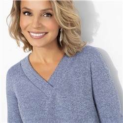 Лонгслив из мягкого трикотажа, Мелодия цвета (голубой)