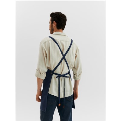 Фартук Этель с карманами, синий, 75×68 см, п/э 50%, хлопок 50%