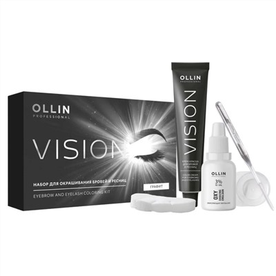 Ollin Набор для окрашивания бровей и ресниц / Vision, графит, 20 мл 8485