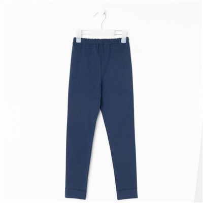 Легинсы термо для девочки, синие, рост 134-140 см