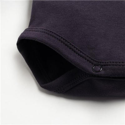 Боди детское «Крошка Я» BASIC LINE, рост 62-68 см, тёмно-серое