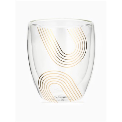 Стакан стеклянный с двойными стенками «Геометрия», 300 мл