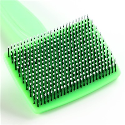 Пуходёрка средняя, 9×15.5 с, мягкая, с закруглёнными зубьями, пластик, зелёная