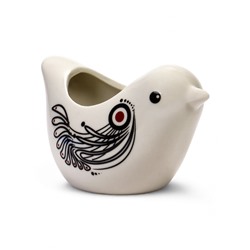 Декоративное кашпо для цветов «Птица», 250 мл, 10×7×16 см, керамическое, белое, Greengo