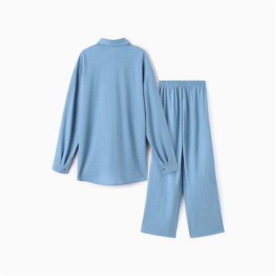 Костюм женский (рубашка, брюки) MINAKU: Home Collection, размер 42, голубой