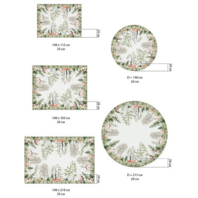 Скатерть «Этель. Лесная сказка», 148×112 ±2 см с ГМВО, 100% хлопок, саржа 190 г/м²