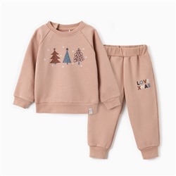 Костюм детский (свитшот и брюки) «Крошка Я. Новогодние игрушки», рост 62-68 см