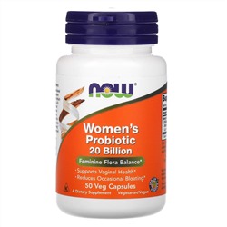 Now Foods, пробиотик для женщин, 20 млрд КОЕ, 50 растительных капсул