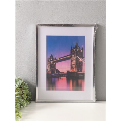 Фоторамка для фото 30×40 см, с паспарту 21×30 см, Lumo, серебро