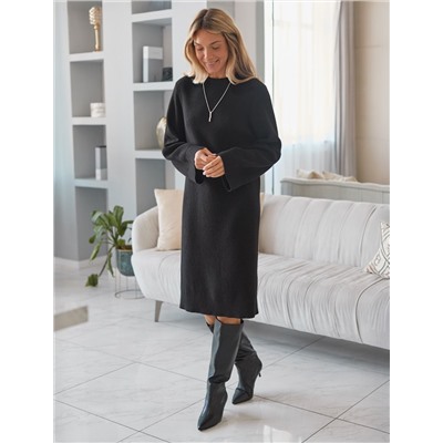 Платье фактурной вязки из хлопка с кашемиром