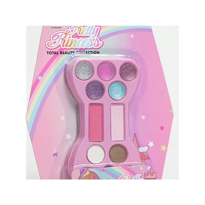 Подарочный набор косметики для девочек: тени для век, блеск для губ, румяна, МИКС