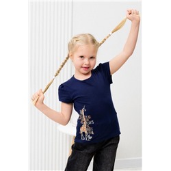 M124 футболка для девочки (Темно-синий)