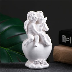 Фигурка гипс «Ангелы на сердце», перламутровый, 14×8×6 см