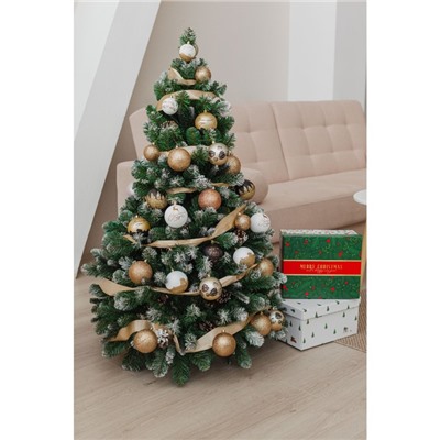 Шары ёлочные «С Новым годом!», пластик, d=6, 6 шт., белые, золотые