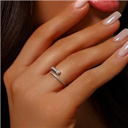 Кольцо разъемное ювелирная бижутерия, покрытие посеребрение, вставка: фианиты и искусственный жемчуг, арт.219.376