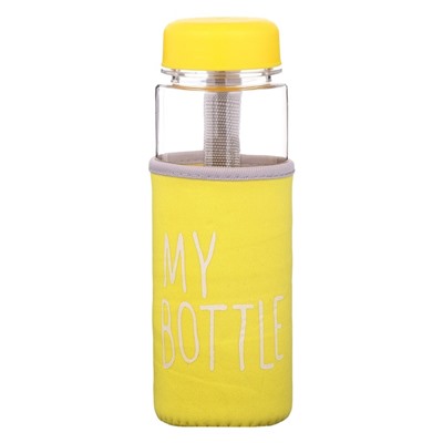 Бутылка для воды My bottle, 500 мл, 19.5×6 см, чехол в комплекте, желтая