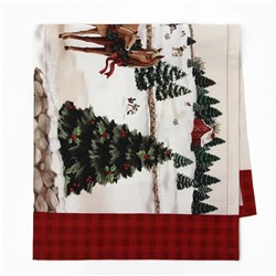 Дорожка на стол Этель «Лошадки» 30×70 см, 100% хлопок, саржа 190 г/м², бежевая/красная