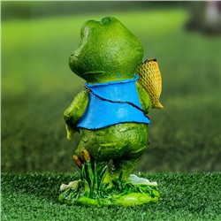 Садовая фигура из гипса «Лягушка путешественница», 20×11×8 см