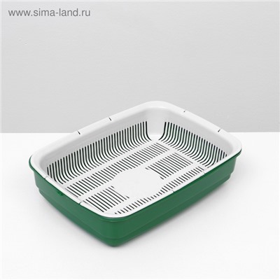 Лоток большой с сеткой Atlantis «Стандарт», 42×31×10 см, зеленый