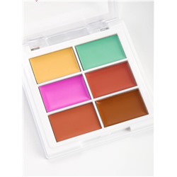 Палетка консилеров для лица, 6 цв., водостойкая