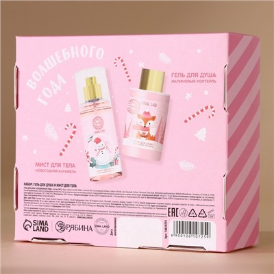 Подарочный набор новогодний URAL LAB «Рождественская почта»: гель для душа 100 мл и мист для тела 88 мл