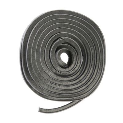 Уплотнитель щеточный самоклеящийся ТУНДРА, 7×8 мм, серый, 10 м