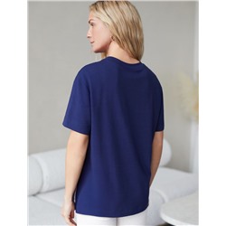 Футболка с принтом свободная эластичная из премиального хлопка