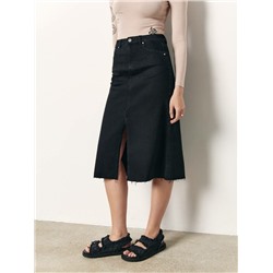 Юбки CONTE CON-611 Джинсовая юбка-midi с разрезом и необработанным краем