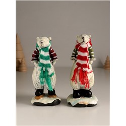 Фигурка полистоун «Медведь в полосатом свитере и шарфе», 7×6.5×16 см, МИКС