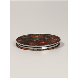 Зеркало складное «Орнамент», d=7.2 см, с увеличением х2, оранжевое