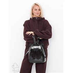 Рюкзак женский кожаный 19001-8 black Polina&Eiterou  в Новосибирске